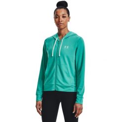 Bluza damska Under Armour Rival Terry FZ Hoodie. Niebieskie bluzy Under Armour, bez wzorów, bez ramiączek, bez kaptura. Za 149.99 zł.