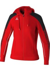 Damska bluza dresowa z kapturem Erima Evo Star. Czerwone bluzy z kapturem Erima, bez wzorów, z dresówki, z kapturem, na fitness i siłownię. Za 244.50 zł.