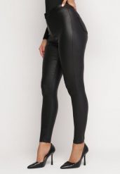 Czarne Spodnie Skinny z Imitacji Skóry Stana. Czarne jeansy Born2be, xl, bez wzorów, z jeansu, z podwyższonym stanem. W wyprzedaży za 50.99 zł.