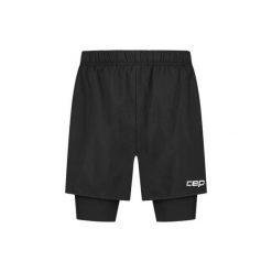 Damskie sportowe spodenki kompresyjne 2w1 CORE Run do biegania CEP. Czarne szorty sportowe CEP, bez wzorów, do biegania. Za 379.00 zł.