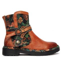 Botki Laura Vita. Brązowe botki LAURA VITA, bez wzorów, bez obcasa, na płaskiej podeszwie, bez zapięcia. Za 599.99 zł.