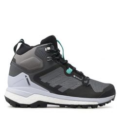 Trekkingi adidas. Szare buty trekkingowe adidas, bez wzorów, z gore-texu, bez zapięcia, trekkingowe, gore-tex. Za 849.99 zł.