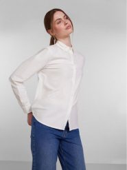 Pieces Koszula Irena 17087952 Biały Regular Fit. Białe koszule Pieces, xl, bez wzorów, z bawełny, bez kołnierzyka, bez ramiączek. Za 69.99 zł.