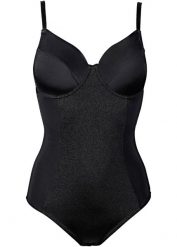 Body na fiszbinach o średnim stopniu modelowania sylwetki. Brązowe bielizna modelująca bonprix, bez wzorów, z bawełny, bez ramiączek. Za 129.99 zł.