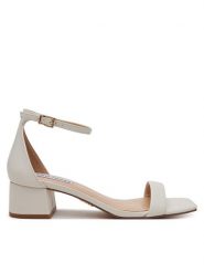Steve Madden Sandały Gena SM11003579 Écru. Sandały Steve Madden, bez wzorów, ze skóry, bez obcasa, na słupku, bez zapięcia. Za 359.99 zł.