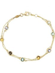 OR ÉCLAT Złota bransoletka "Colormix" z kamieniami szlachetnymi rozmiar: onesize. Żółte bransoletki Or Éclat, z ametystem, złote. Za 1,565.99 zł.