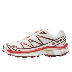 Buty do chodzenia dla dorosłych Salomon XT-6 Vanilla Ice Fired Brick. Białe buty treningowe Salomon, bez wzorów, bez zapięcia, trekkingowe. Za 2,600.83 zł.