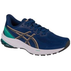 Buty do biegania Asics GT-1000 12 1012B450-404 niebieskie. Niebieskie buty do biegania bez wzorów, z gumy, bez zapięcia, do biegania. Za 715.82 zł.
