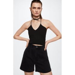 Mango szorty jeansowe Regina damskie kolor szary gładkie high waist. Szare szorty Mango, bez wzorów, z jeansu. Za 99.99 zł.