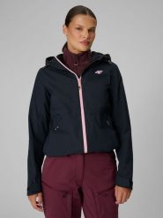 4F Kurtka trekkingowa membrana 10000 damska - czarna L. Czarne kurtki 4f, l, bez wzorów, bez kaptura, trekkingowe. Za 399.99 zł.