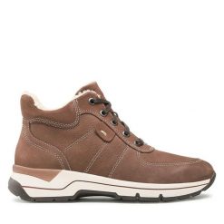 Trzewiki Go Soft. Brązowe botki GO SOFT, bez wzorów, bez obcasa, na płaskiej podeszwie, bez zapięcia. Za 189.99 zł.