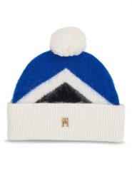 Tommy Hilfiger Czapka Th Evening Pompom Beanie Argyle AW0AW15305 Niebieski. Niebieskie czapki zimowe Tommy Hilfiger, bez wzorów, z syntetyku. Za 469.99 zł.