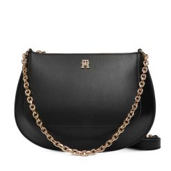 Torebka Tommy Hilfiger. Czarne torebki klasyczne Tommy Hilfiger, bez wzorów, klasyczne, bez dodatków. Za 649.99 zł.