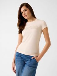 Guess T-Shirt 172699 Beżowy Classic Fit. Brązowe t-shirty Guess, xxl, z aplikacjami, bez kołnierzyka, bez ramiączek. Za 189.99 zł.