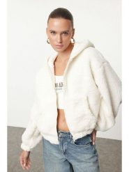 Trendyol Bluza w kolorze kremowym rozmiar: M. Brązowe bluzy z kapturem Trendyol, m, bez wzorów, bez kaptura. Za 131.12 zł.