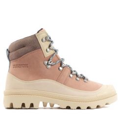 Trapery Palladium. Brązowe traperki Palladium, bez wzorów, bez obcasa, bez zapięcia. Za 829.99 zł.