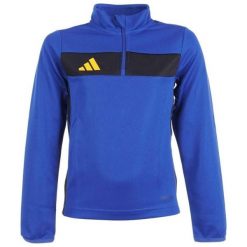 Adidas Tiro 25 Essentials junior - Bluza z zamkiem dla juniorów. Niebieskie bluzy bez kaptura adidas, bez wzorów, z materiału, bez kaptura. Za 174.35 zł.