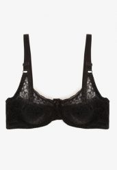 Czarny Biustonosz Typu Full Cup z Koronką Vikiisire. Czarne biustonosze Renee, bez wzorów, z koronki. W wyprzedaży za 23.99 zł.