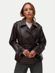 Vero Moda Kurtka z imitacji skóry Gabby 10348783 Brązowy ciemny Regular Fit. Brązowe kurtki Vero Moda, xs, bez wzorów, ze skóry, bez kaptura. Za 319.99 zł.