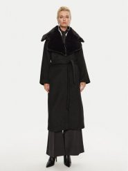 Bruuns Bazaar Płaszcz wełniany Furra BBW4109 Czarny Loose Fit. Czarne płaszcze Bruuns Bazaar, na zimę, bez wzorów, z syntetyku, bez kaptura. Za 1,739.00 zł.