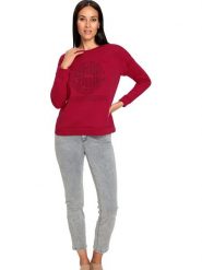 Heine Bluza w kolorze czerwonym rozmiar: 44. Czerwone bluzy Heine, bez wzorów, bez ramiączek, bez kaptura. Za 60.99 zł.