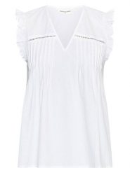MOSS COPENHAGEN Top "Dotten" w kolorze białym rozmiar: M. Białe topy Moss Copenhagen, m, bez wzorów, z bawełny, bez kołnierzyka, bez ramiączek. Za 179.95 zł.