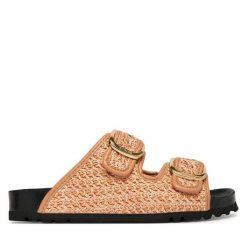 Klapki Scholl. Zielone klapki Scholl, bez wzorów, bez obcasa, bez zapięcia. Za 421.99 zł.