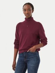 Tommy Jeans Golf Essential DW0DW23361 Fioletowy Regular Fit. Fioletowe swetry Tommy Jeans, l, bez wzorów, z bawełny, bez ramiączek. Za 369.99 zł.