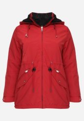 Czerwono-Czarna Przejściowa Kurtka Dwustronna o Kroju Parki z Pikowaniem Wewnątrz Zidelle. Czerwone kurtki Born2be, l, bez wzorów, z jeansu, sportowe, z kapturem. Za 109.99 zł.