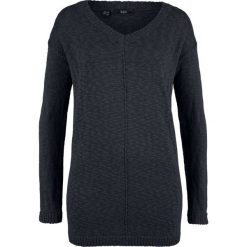 Sweter z dekoltem w serek bonprix czarny. Swetry marki INESIS. Za 59.99 zł.