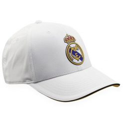 Real Madryt czapka z daszkiem dla dorosłego biała. Białe czapki z daszkiem Real Madrid, bez wzorów, z elastanu. Za 99.00 zł.