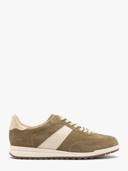 Oliwkowe sznurowane półbuty damskie. Zielone półbuty wsuwane Ryłko, bez wzorów, ze skóry, sportowe, bez obcasa. Za 429.99 zł.