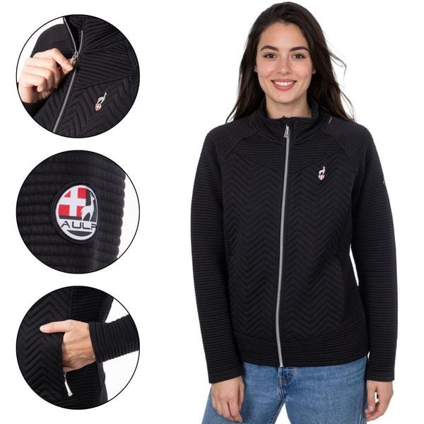 Bluza polarowa damska AULP SIMIX oddychająca. Czarne bluzy bez kaptura Aulp, bez wzorów, z polaru, bez kaptura. W wyprzedaży za 279.99 zł.