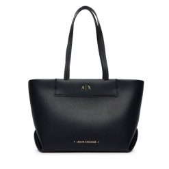 Torebka Armani Exchange. Czarne shopper bag Armani Exchange, bez wzorów, bez dodatków. Za 654.99 zł.