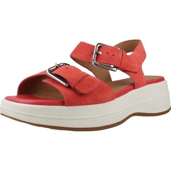 Sandały GEOX D SPHERICA ECUB 3 S Czerwony. Czerwone sandały Geox, bez wzorów, ze skóry, bez obcasa, bez zapięcia. Za 495.99 zł.