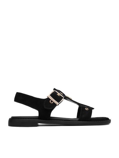 U.S. Polo Assn. Sandały EO-ALYS001W/6S1 Czarny. Czarne sandały U.S. Polo Assn., bez wzorów, ze skóry, bez obcasa, na płaskiej podeszwie, bez zapięcia. Za 213.99 zł.