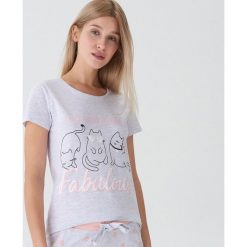 Piżamowa koszulka z kotami - Jasny szar. Piżamy marki House. Za 25.99 zł.