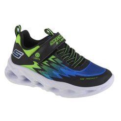 Buty do chodzenia Skechers Vortexflash. Czarne buty treningowe Skechers, bez wzorów, bez zapięcia, na fitness i siłownię, skechers sport. Za 219.99 zł.