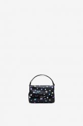 Desigual torebka kolor czarny. Czarne listonoszki Desigual, bez wzorów, bez dodatków. W wyprzedaży za 199.99 zł.