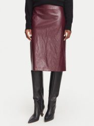 Marella Spódnica z imitacji skóry Biada 2623106071 Bordowy Slim Fit. Czerwone spódnice Marella, bez wzorów, ze skóry. Za 769.99 zł.