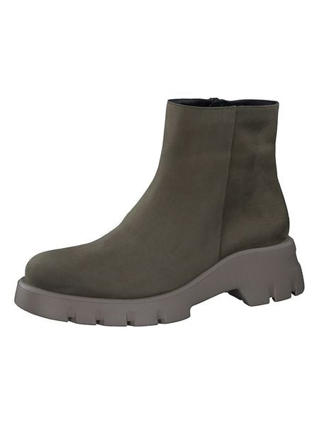 Paul Green Skórzane botki w kolorze khaki rozmiar: 38. Brązowe botki Paul Green, bez wzorów, z nubiku, eleganckie, bez obcasa, bez zapięcia. Za 544.95 zł.
