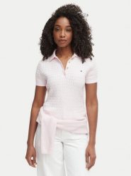 Tommy Hilfiger Sweter WW0WW41474 Różowy Regular Fit. Czerwone swetry Tommy Hilfiger, l, bez wzorów, z bawełny, bez ramiączek. Za 529.99 zł.