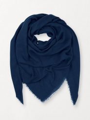 Becksöndergaard Wełniana chusta "Mill" w kolorze granatowym - 140 x 140 cm rozmiar: onesize. Niebieskie chusty Becksöndergaard, bez wzorów, z materiału. Za 170.07 zł.