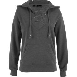 Bluza z kapturem i sznurowaniem bonprix antracytowy melanż. Bluzy marki INOVIK. Za 49.99 zł.