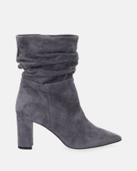 SZARE BOTKI NA SŁUPKU 8764V CAM GRIGIO. Szare botki Venezia, bez wzorów, ze skóry, bez obcasa, na słupku, bez zapięcia. Za 449.00 zł.