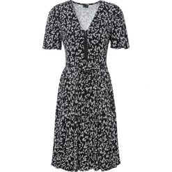 Sukienka z nadrukiem. Czarne sukienki bonprix, bez wzorów, bez kołnierzyka, bez ramiączek, gorsetowe. Za 139.99 zł.