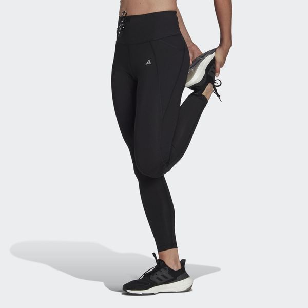 Legginsy Running Essentials. Czarne legginsy adidas, bez wzorów, z materiału, sportowe. Za 162.99 zł.