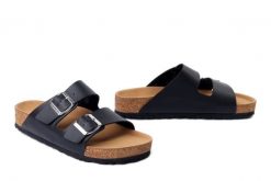 RIEKER V6391-00 black, klapki damskie. Czarne klapki Rieker, bez wzorów, bez obcasa, bez zapięcia. Za 289.90 zł.