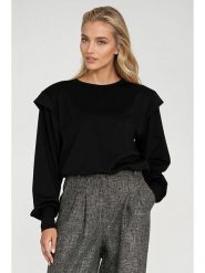 Nife Bluza w kolorze czarnym rozmiar: 38. Czarne bluzy Nife, bez wzorów, bez ramiączek, bez kaptura. Za 166.88 zł.