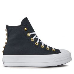 Trampki Converse. Czarne trampki Converse, bez wzorów, retro, bez zapięcia. Za 269.99 zł.